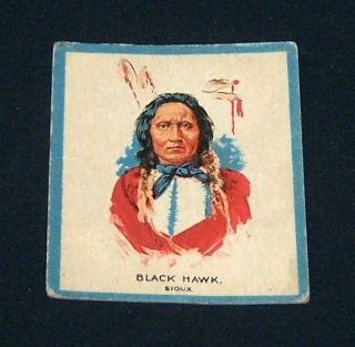 1933 Canadian Chewing Gum INDIANS Card No.24 BLACK HAWK *Scarce* 