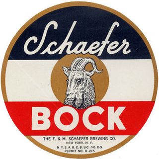 SCHAEFER BOCK BEER T SHIRT F+M SCHAEFER BREWING NY