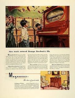 1945 Ad Magnavox Radio Phonograph Children Piano Antique George 