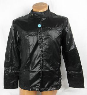 Andrew Christian Black Sheen Light Zip up Soho Jacket Medium NWT #578F 