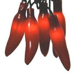 Gazebo Patio 35 Chili Pepper String Lights Red