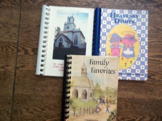 LOT OF 3 COMMUNITY FUNDRAISER CHURCH COOKBOOKS, NEW YORK, SPIRALS 