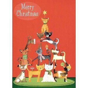 cat boxed christmas cards kitty pyramid one day shipping available