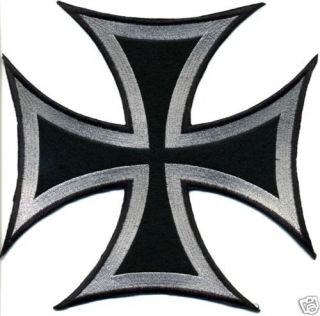 IRON CROSS, chopper biker embroidered patch/badge LARGE