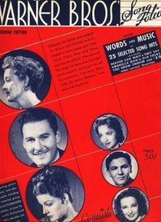 1939 Music Book Piano WARNER BROS SONG FOLIO Photos Singers Vocal 