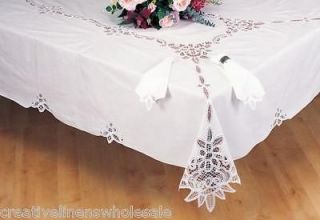 Battenburg Lace FabricTableclo​ths or Napkins White New