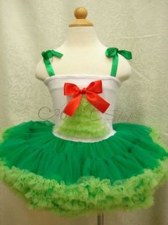 Christmas Tree Girls Kids SZ 3 4 Y Party Dance Baby Dress Skirt Tutu 
