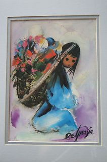 Newly listed DeGrazia ~ BEAUTIFUL BURDEN ~ Double Matted Ready to 