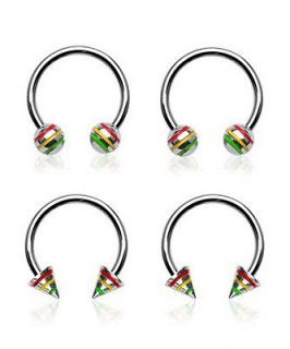   Jamaican Steel Horseshoe Piercings 14G 1/2 Circular CBR Earrings