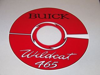 64 65 66 BUICK WILDCAT 465 AIR CLEANER DECAL 14 CLEAR 1964 1965 1966 