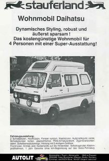 1980 Daihatsu Stauferland Camper Van Brochure German