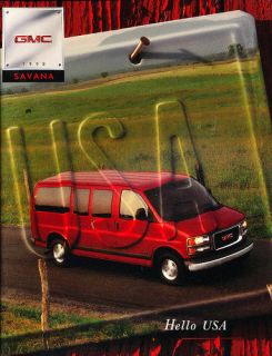 1998 GMC Truck Savana Van Original Sales Brochure Catalog Book 