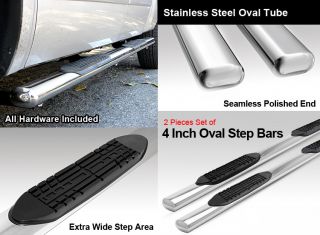 04 12 Nissan Titan Ext/King Cab 4 inch Oval Stainless Nerf Bars