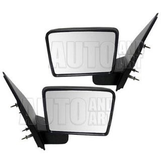 New Pair Set Manual Side View Mirror Glass Housing 04 08 Ford Pickup 