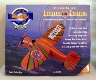 GULF STINSON RELIANT AIRPLANE BANK BY GEARBOX #02503
