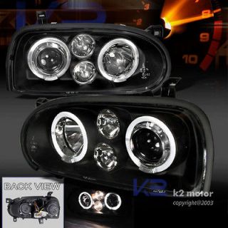   VW GOLF MK3 PROJECTOR HEADLIGHTS+FOG LAMP BLACK (Fits: Volkswagen Golf