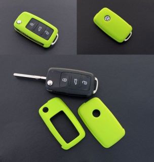 VW SEAT SKODA Remote Flip Key Cover Case Skin Shell Cap Fob Green 