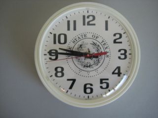 Vintage 10 State of Texas Large Number Wall Clock, Battery Powered 