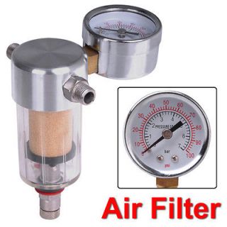   Filter Water Trap w/ Gauge For Airbrush Spray Gun Air Compressor Kit
