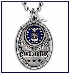 AIR FORCE NECKLACE /w USA EAGLE SEAL INSIGNIA   MILITARY PATRIOTIC 22 