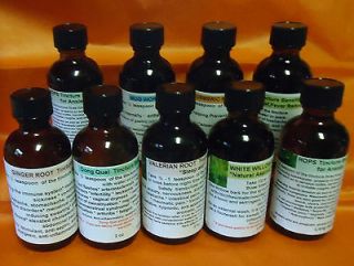 TINCTURES  ORGANIC BOTANICAL EXTRACTS  26 TO CHOOSE STRONG TINCTURES 