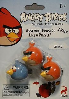 ANGRY BIRDS RED AND BLUE BIRDS 3 PACK SERIES 2 COLLECTIBLE PUZZLE 