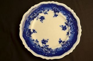 Antique Clayton Johnson Bros Brothers Flow Blue Dinner Plate Dish Blue 