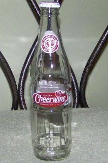   USA 2008 CHEERWINE 12 oz PANELED GLASS BOTTLE w/CAP   REAL CANE SUGAR