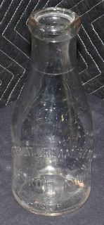 VINTAGE DETROIT CREAMERY CO MILK BOTTLE 1 QUART GLASS