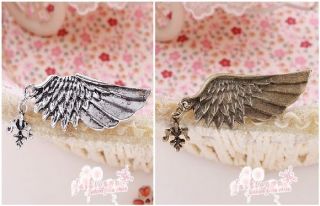   Silver Plated Or Old Bronze Plated Pretty Angel Wing Brooch Pins