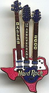   Cafe DALLAS 2000 14th Anniversary PIN Hot Pink Triple Neck Guitar 2249