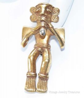 Vintage Alva? Museum Reproduction Gold Tone Pin Egyptian Music