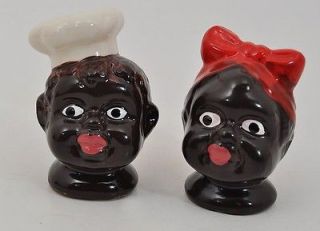 vintage Styled   New   Black Americana Salt and Pepper shakers Mammy 
