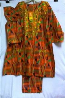 PCs Pant Suit Men African Clothing Orange Green Wine Not Come L XL 
