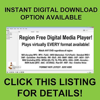 ALL IN ONE PC & Mac Media Player Software CD REGION FREE FLAC MKV WAV 