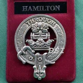 Hamilton Scottish Clan Crest Badge Pin Ships free in US