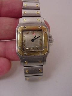 Ladies Cartier Santos Galbee 18k & Stainless Watch
