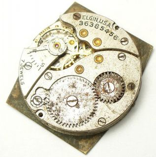 Vintage Mens Elgin Mechanical Watch Movement #2E