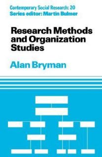   Methods and Organization Studies by Alan Bryman 1989, Paperback