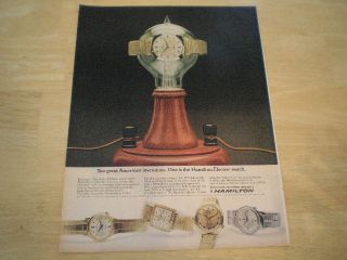 1965 Hamilton Watch Watches Large Ad Edison & Electricity