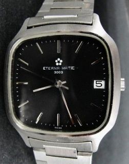   ETERNA MATIC 2892 SWISS MADE STAINLESS STEEL DATE AUTOMATIC MENS WATCH