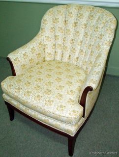   : HOLLYWOOD REGENCY Vintage Bergere Channel Back Lounge Accent Chair
