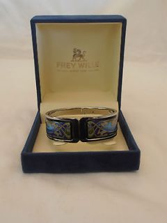 Frey Wille Gustav Klimt Silver Enamel Contessa Clasp Bangle Bracelet