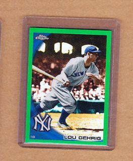 LOU GEHRIG 2010 TOPPS CHROME GREEN REFRACTOR #380/599 WRAPPER 