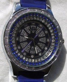   OUT SAPPHIRE DIAMONDS PLATINUM 50 CENTS TECHNO ICE KING BLING WATCH