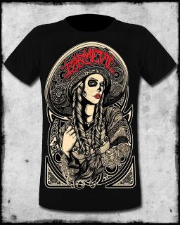   CLOTHING MENS MEXICAN BLACK DAY OF THE DEAD MUERTE TATTOO TEE T SHIRT