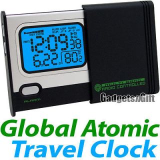 Global Dual Alarm Atomic Travel Clock Digital World Radio Controlled 