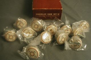 12 PORCELAIN DRAWER KNOBS   DECORATED SET FROM LILLIAN VERNON   NEW
