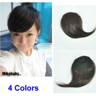 New Fashion Girls Clip on Front Inclined Bang Fringe Hair Extensions