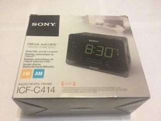 Sony Black Dream Machine FM/AM Radio Clock (Model: ICF C414)